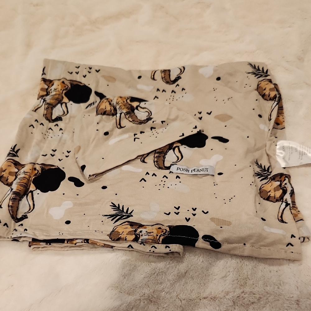 Posh Peanut Beige Elephant Blanket